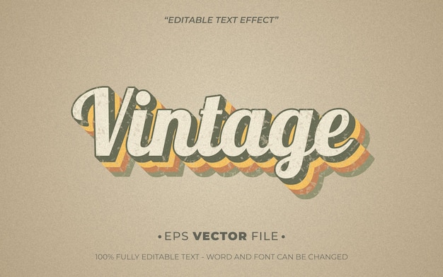vintage editable text effect template vector