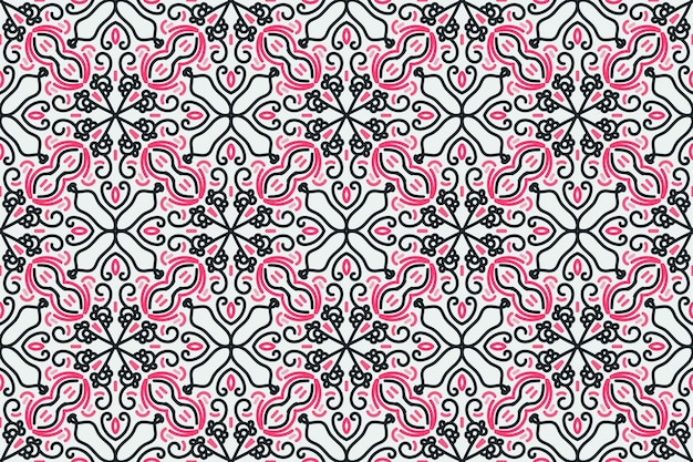 vintage seamless pattern background with black pink and white color