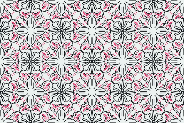 vintage seamless pattern background with black pink and white color