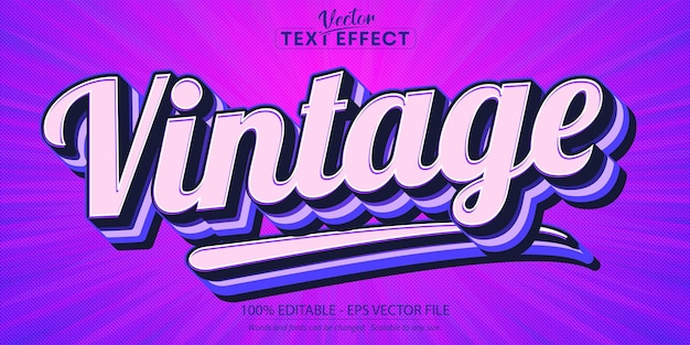 vintage text, 70s and 80s text style and editable text effect