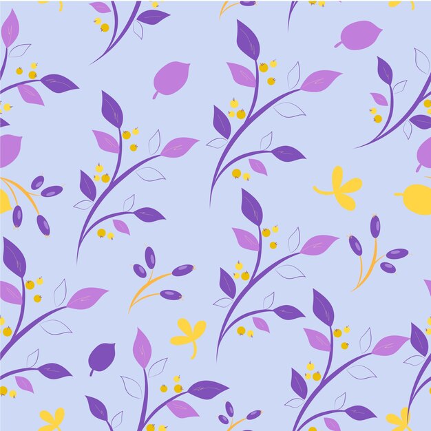 Violet pattern with botanic Vector