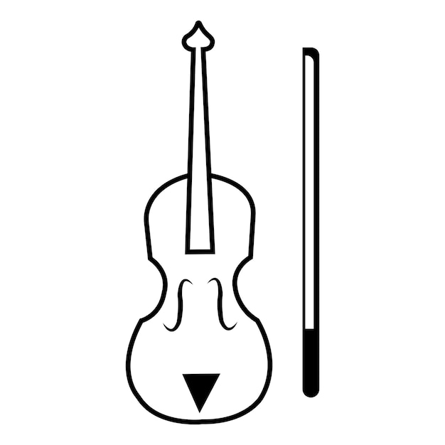 violin icon logo vector design template