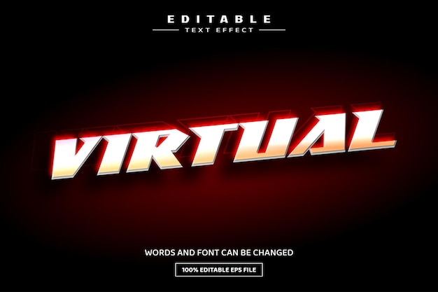 virtual 3d editable text effect template