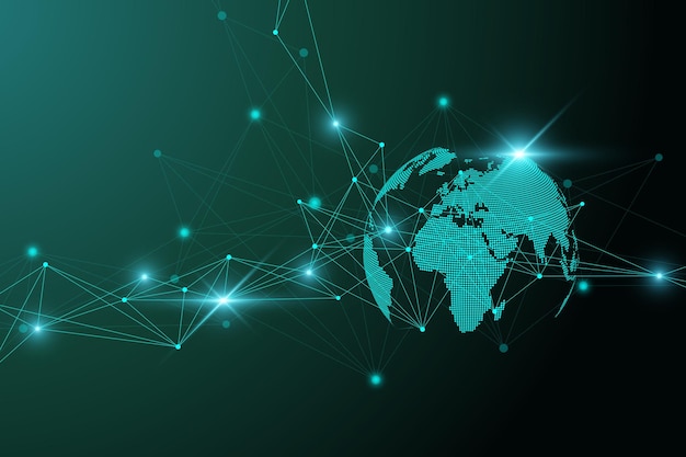 Virtual Graphic Background Communication with World Globe