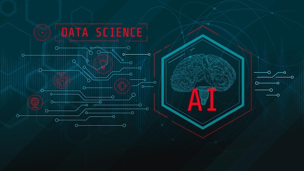 virtual infographic with digital human brain