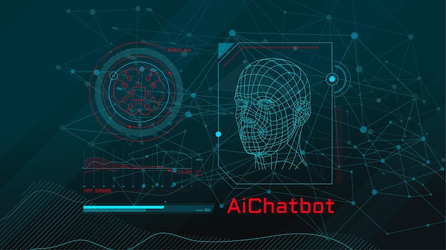 Virtual infographics with a d model of a human head
