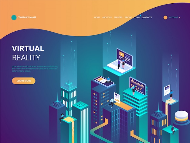 Virtual Reality concept isometric illustration