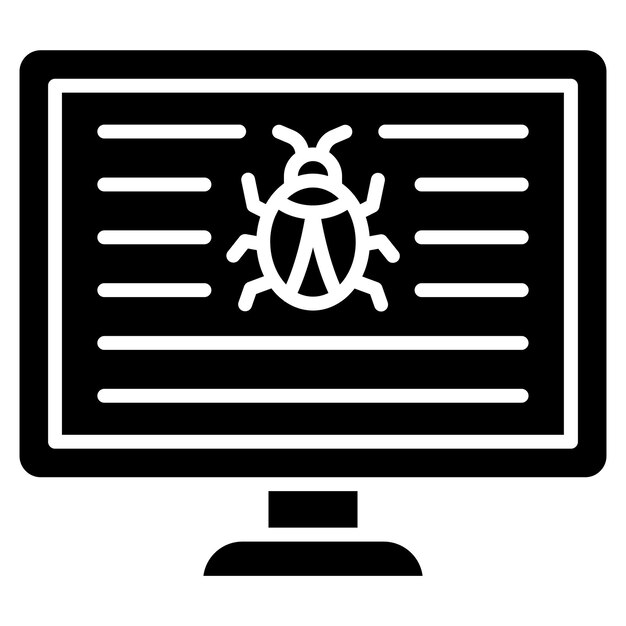 Virus Glyph Solid Black Illustration