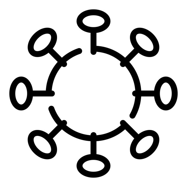virus icon outline virus vector icon for web design isolated on white background