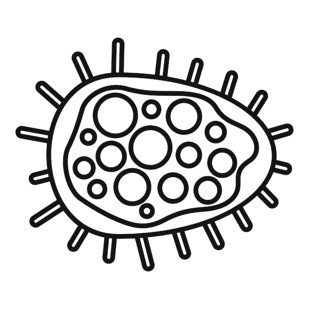 Virus microorganism icon Outline virus microorganism vector icon for web design isolated on white background