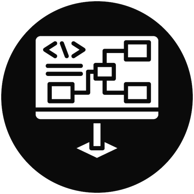 Visual Programming vector icon illustration of No Code iconset