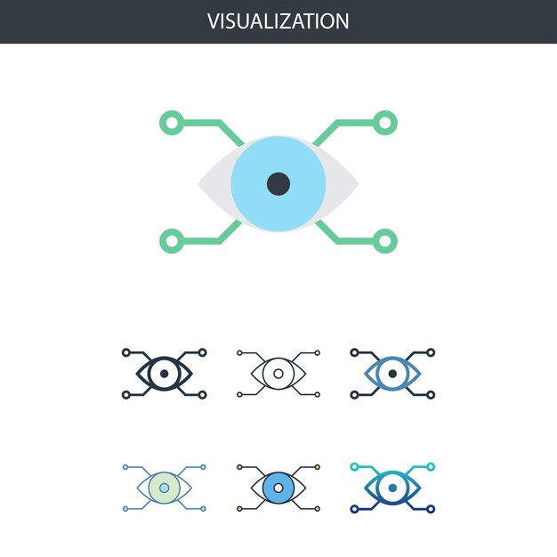 Visualization concept all styles simple icon shape. Simple flat illustration. Visualization concept symbol line design from Augmented reality set. Can be used for web UI/UX