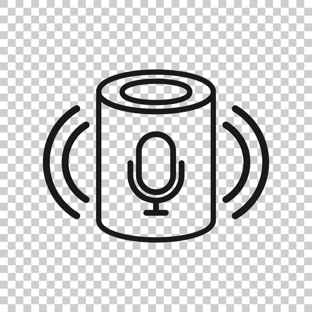 Voice assistant icon in transparent style Smart home assist vector illustration on isolated background Command center business concept