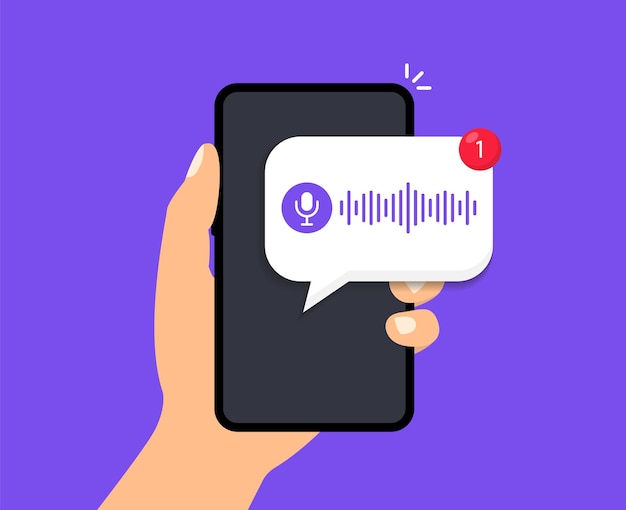 Voice message bubble on screen smartphone