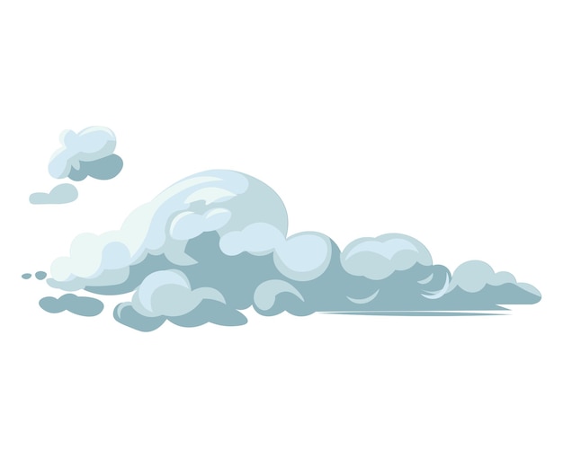 Volcano of colorful set A fluffy cloud which is depicted on a white background