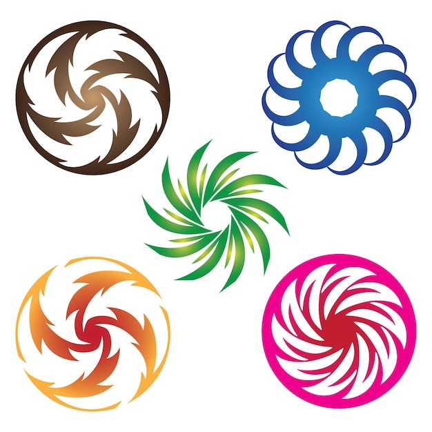 vortex shapes logo symbol vector illustration