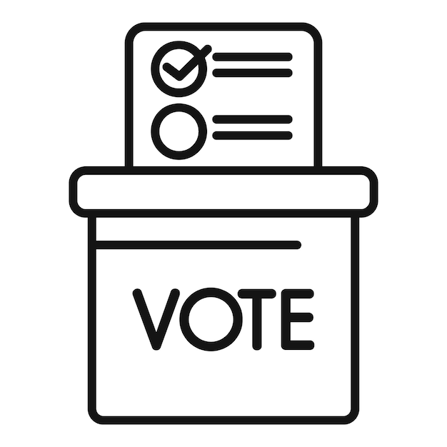 voting booth with completed ballot is showing choices made by voter