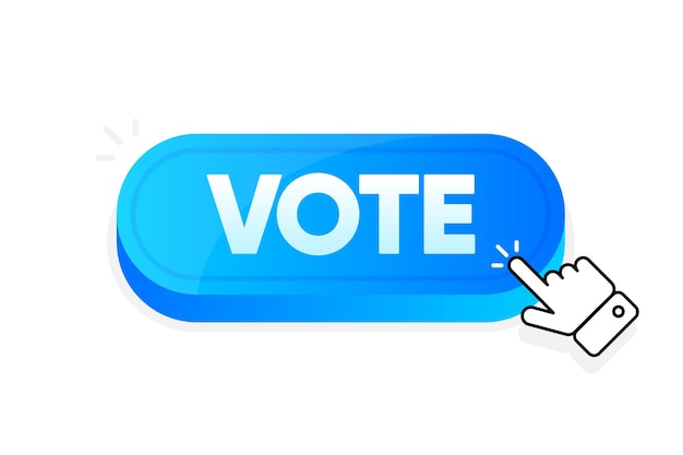 Voting button clicking Election voting concept Voting online Click in button for the ballot into