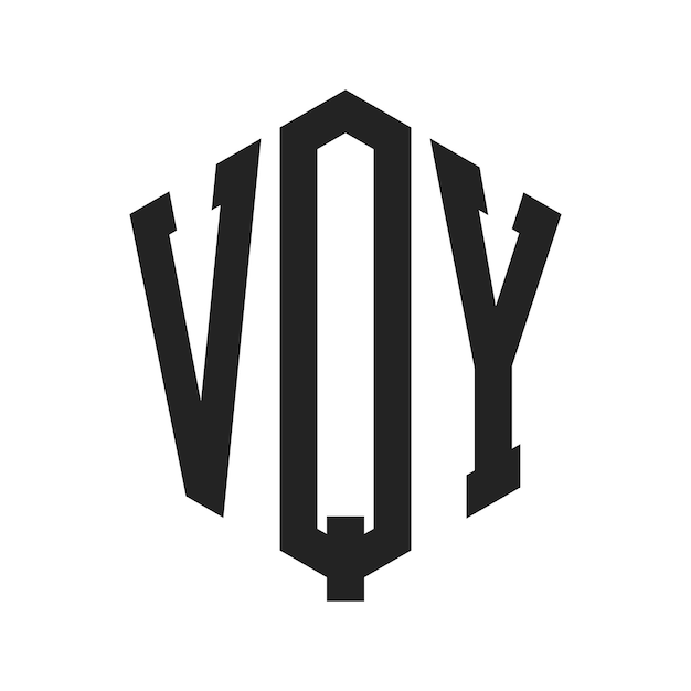 VQY Logo Design Initial Letter VQY Monogram Logo using Hexagon shape