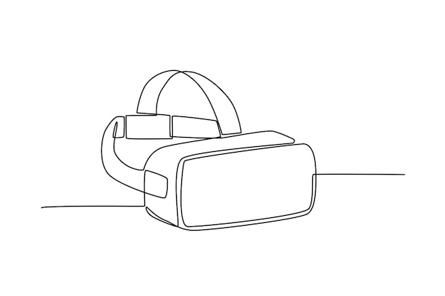 VR Headsets Digital technology concept oneline drawing