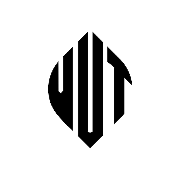 VUT circle letter logo design with circle and ellipse shape VUT ellipse letters with typographic style The three initials form a circle logo VUT Circle Emblem Abstract Monogram Letter Mark Vector