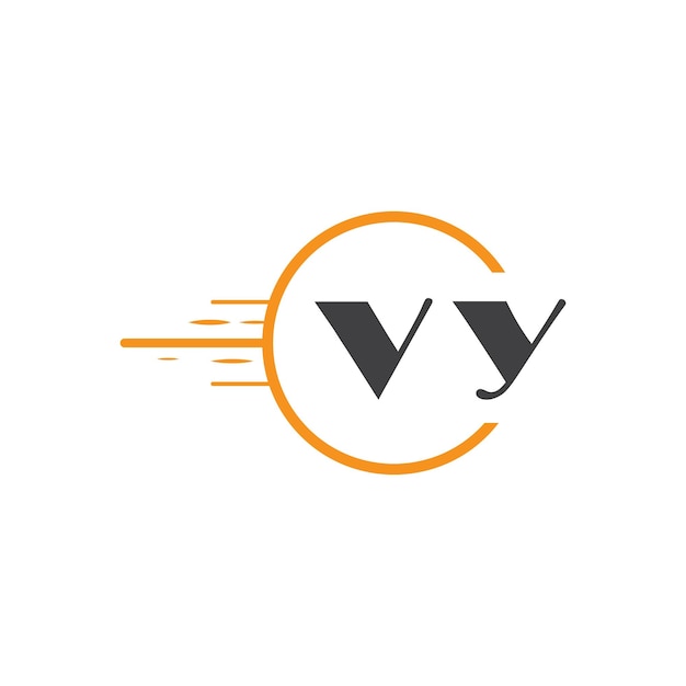 vy initial monogram logo with circle style design