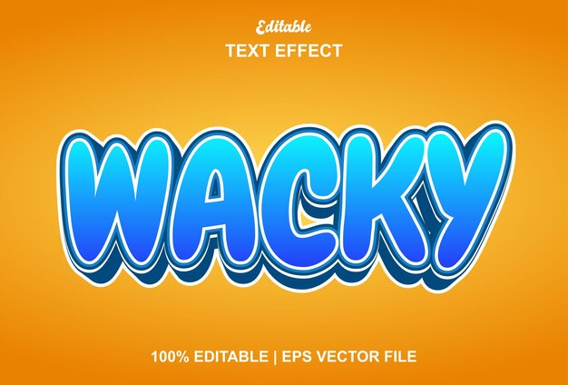 wacky text effect with orange color 3d style