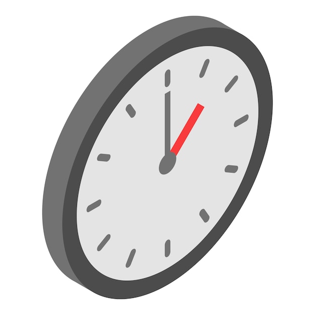 Wall clock icon Isometric of wall clock vector icon for web design isolated on white background