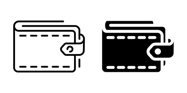 Wallet icon for payment and finance Linear and silhouette style