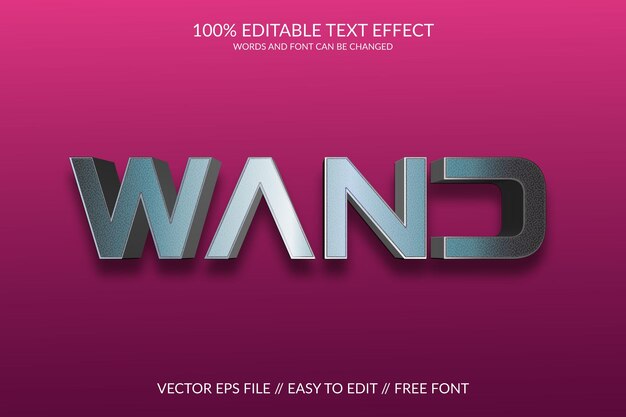 wand 3d vector fully editable text effect