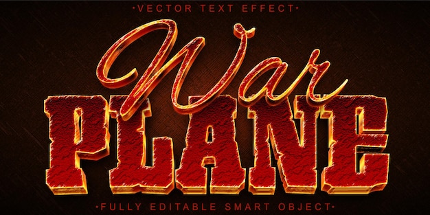 War Plane Vector Fully Editable Smart Object Text Effect