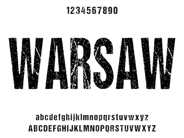 warsaw condensed display font vector with alternates and ligatures