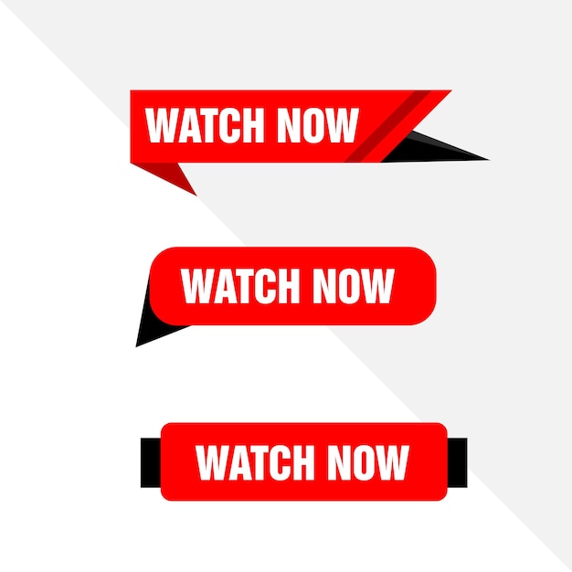 watch now button 3d eps file for live video