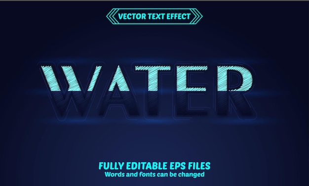 water 3d vector creative editable text effect