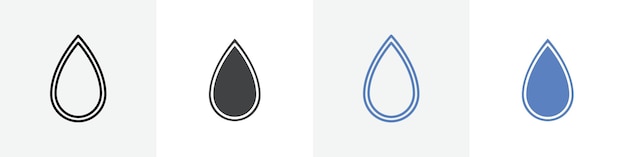 water drop icon vector set use for web ui or app