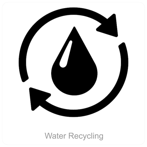 Water Recycling and recycle icon concept
