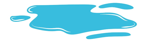 Water spill. Cartoon puddle. Wet blue stain. Vector illustration