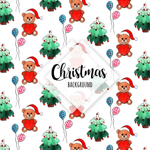 watercolor christmas pattern background