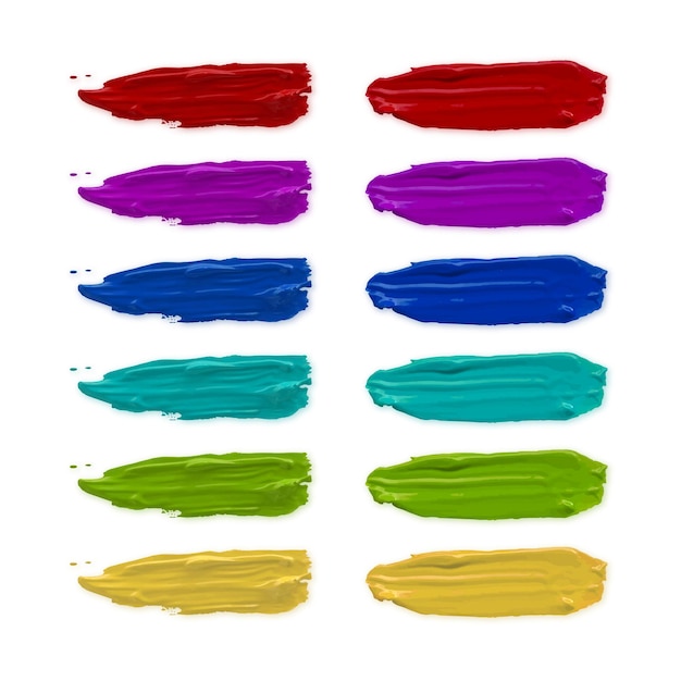 Watercolor different color set on white backdrop. Logo, label. Red, blue, green and yellow color.