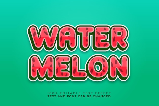 Watermelon 3d text effect