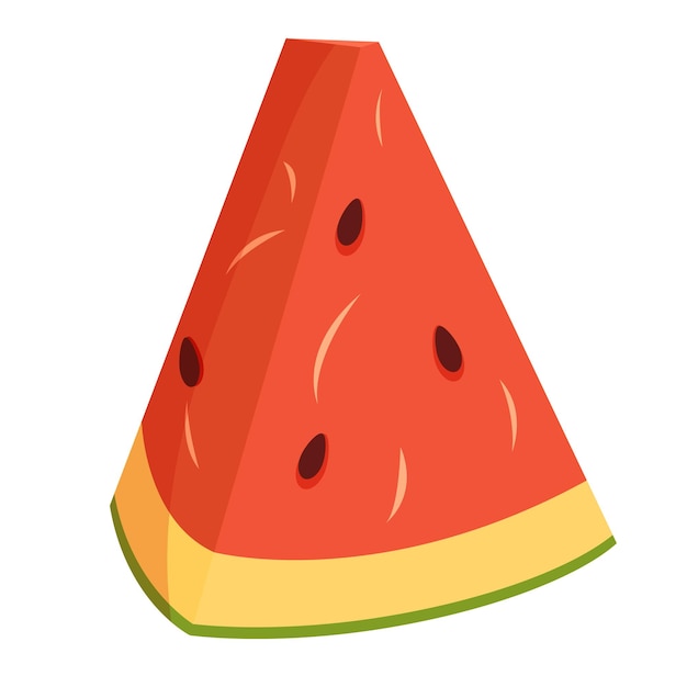 Watermelon slice in cartoon style