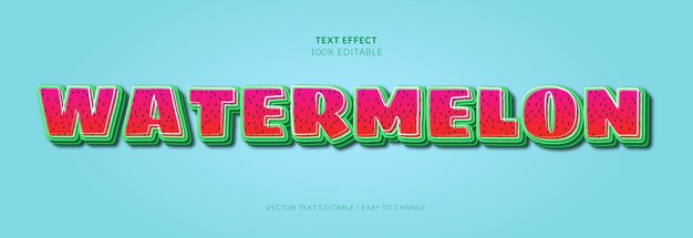 Watermelon text effect 3d