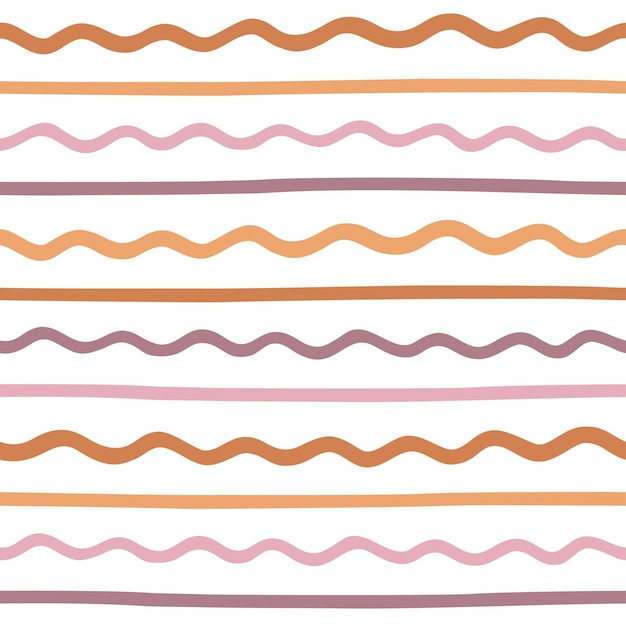 Wave and straight lines pattern