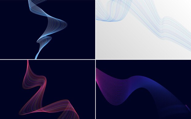 Wave curve abstract vector background pack for a professional and polished look