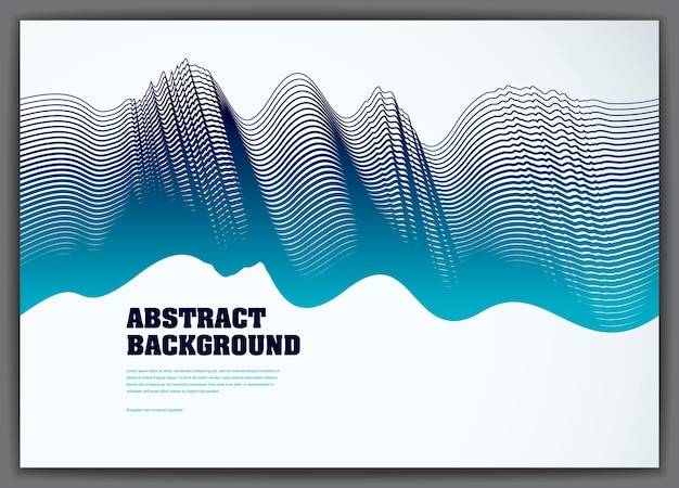 Wave lines fluid vector abstract background. 3d dynamic stripes motion art. Lined texture, dynamic surface, curve lines, flow shape.