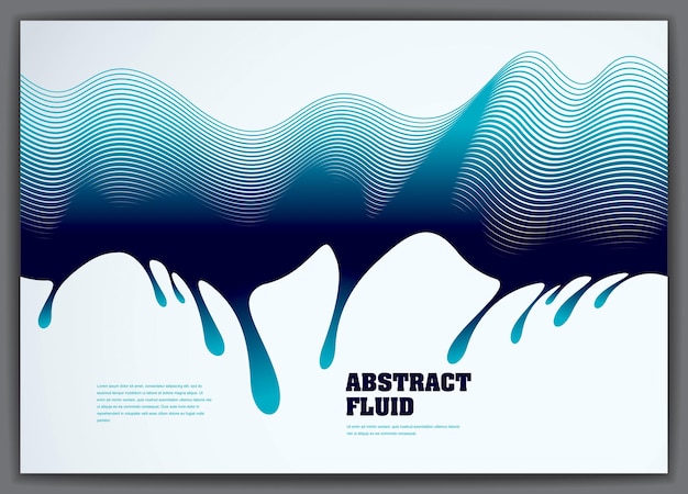Wave lines fluid vector abstract background. 3d dynamic stripes motion art. Lined texture, dynamic surface, curve lines, flow shape.
