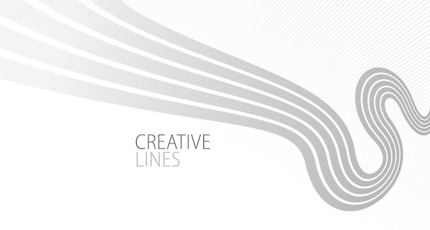 wave lines in 3d perspective vector abstract background with smooth gradient of light grey and white monochrome colors easy relaxing motion