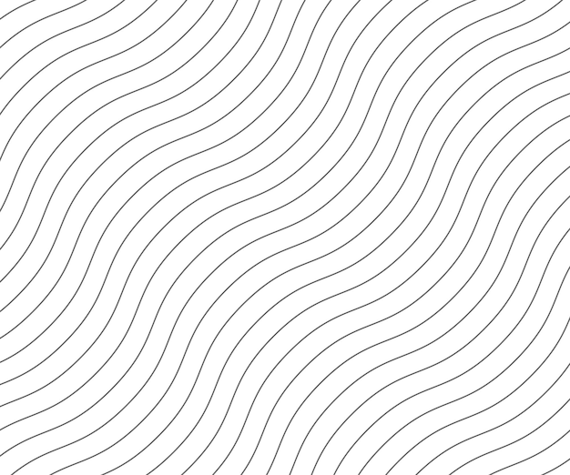 Wave simple seamless wavy line smooth pattern Black white w