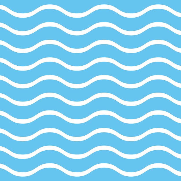 Wave water seamless pattern Vector sea background Modern flat style tile Vector illustration