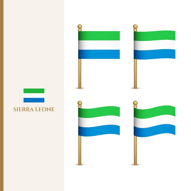 waving sierra leone flags 3d vector illustration flag of sierra leone